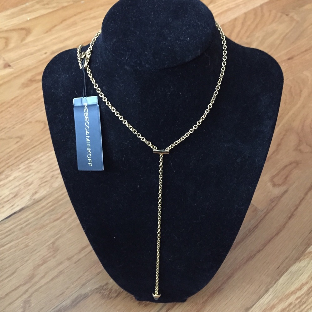 NWT Rebecca Minkoff Acorn Y necklace in gold